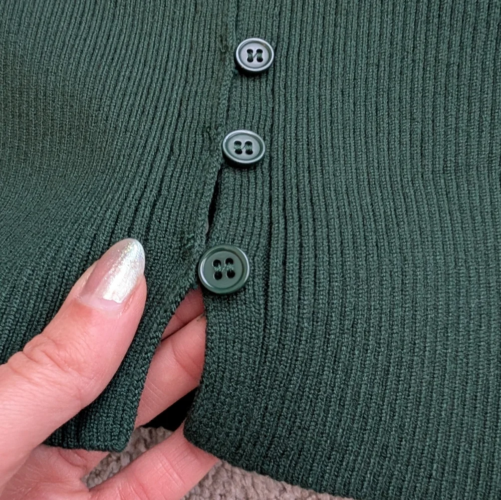 Sincerely Jules Women's Forest Green Cardigan Size M - Picture 7 of 9